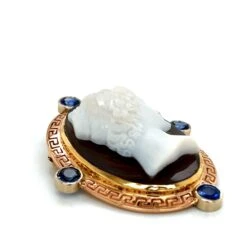 Antique Cameo Of A Woman Pin 18k Yellow, White And Rose Gold 2.5ct Of Sapphires -Mode Bijouterie Magasin mobilejpegupload 04D49913D5F3428ABB283F8F7EF3D42F master