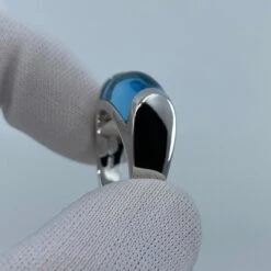 Vintage Bvlgari Bulgari Tronchetto 18 Karat White Gold Blue Topaz Ring With Box -Mode Bijouterie Magasin mobilejpegupload 08BE91A9EF804DC4AD429FA4046CF5DF master