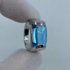 Vintage Bvlgari Bulgari Tronchetto 18 Karat White Gold Blue Topaz Ring With Box -Mode Bijouterie Magasin mobilejpegupload 096871AFAD75467F8ADA06594B85E266 master