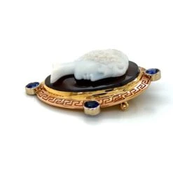 Antique Cameo Of A Woman Pin 18k Yellow, White And Rose Gold 2.5ct Of Sapphires -Mode Bijouterie Magasin mobilejpegupload 0D58DE4569754D36850CC28BA60021F1 master