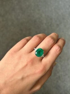 Certified 7.12 Carat Emerald And Diamond Three Stone Engagement Ring -Mode Bijouterie Magasin mobilejpegupload 1686908687886 master