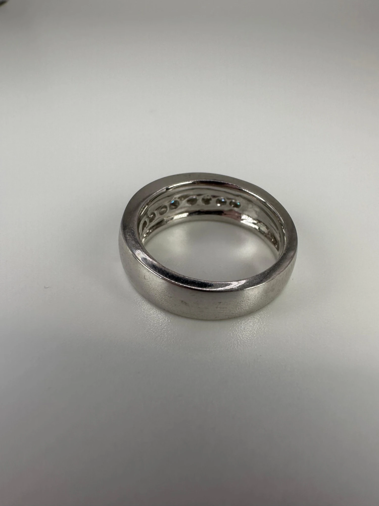 Unknown Diamond Wedding Band Wide Diamond Ring 14 Karat White Gold 0.75 Carat 7 Unknown Diamond Wedding Band Wide Diamond Ring 14 Karat White Gold 0.75 Carat – Image 5