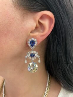 GIA Certified Diamond Sri Lanka Sapphire Drop Earrings 50.66 Carats 18K -Mode Bijouterie Magasin mobilejpegupload 1687538605545 master