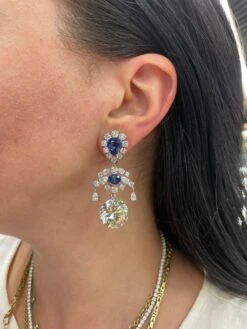 GIA Certified Diamond Sri Lanka Sapphire Drop Earrings 50.66 Carats 18K -Mode Bijouterie Magasin mobilejpegupload 1687538612581 master