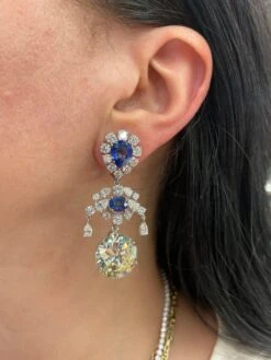 GIA Certified Diamond Sri Lanka Sapphire Drop Earrings 50.66 Carats 18K -Mode Bijouterie Magasin mobilejpegupload 1687538618738 master