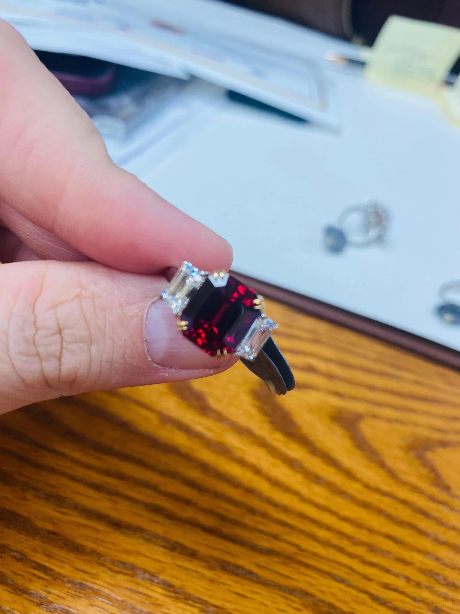 Emilio Jewelry Certified 8.00 Carat No Heat Emerald Cut Ruby Ring 5 Emilio Jewelry Certified 8.00 Carat No Heat Emerald Cut Ruby Ring – Image 3