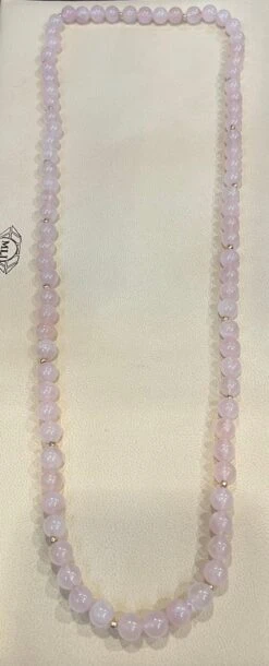 Unknown Grade A+ Rose Quartz Crystal Bead Necklace 8.5 Mm, With 14 K Gold Beads, Genuine 17 Unknown Grade A+ Rose Quartz Crystal Bead Necklace 8.5 Mm, With 14 K Gold Beads, Genuine -Mode Bijouterie Magasin mobilejpegupload 22B3774A72B34A559BD4955A2FB6E6F7 master