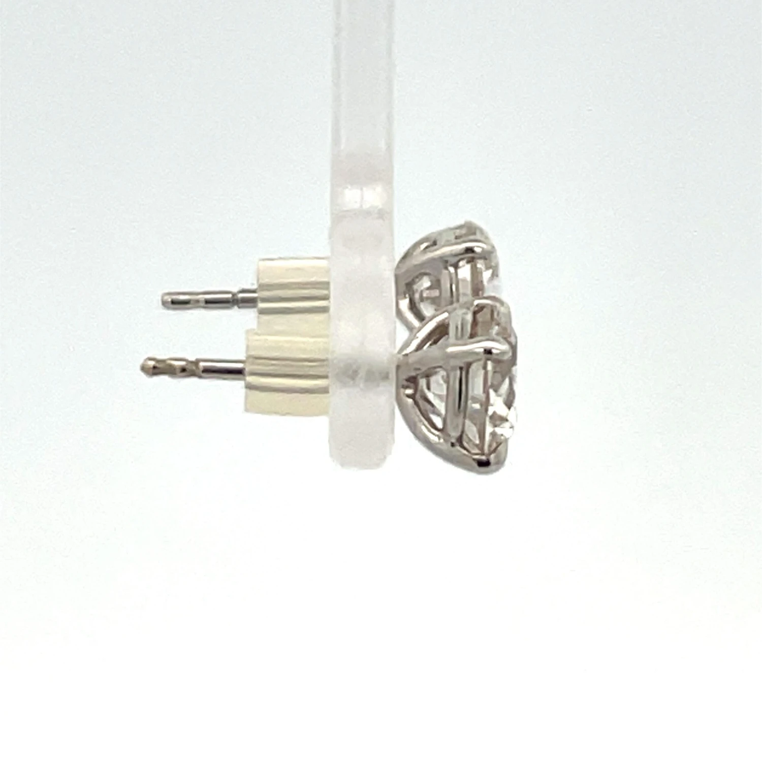 Diamond Stud Earrings 2.01 Carats K I2 14 Karat White Gold Basket Setting 4 Diamond Stud Earrings 2.01 Carats K I2 14 Karat White Gold Basket Setting – Image 2