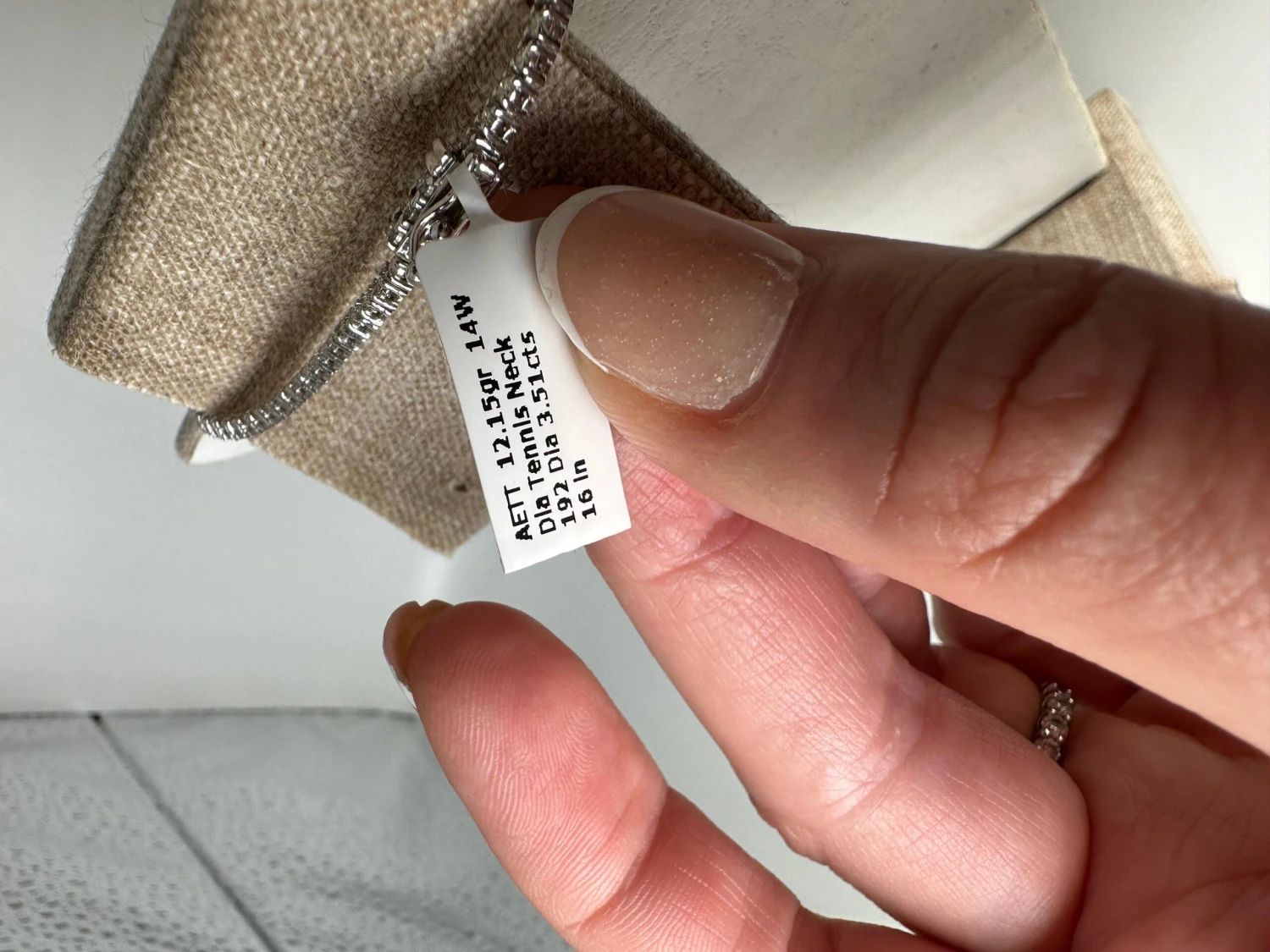 Unknown Diamond Tennis Necklace 14kt White Gold 3.51ct 16 Inches Long Necklace Chocker 7 Unknown Diamond Tennis Necklace 14kt White Gold 3.51ct 16 Inches Long Necklace Chocker – Image 5