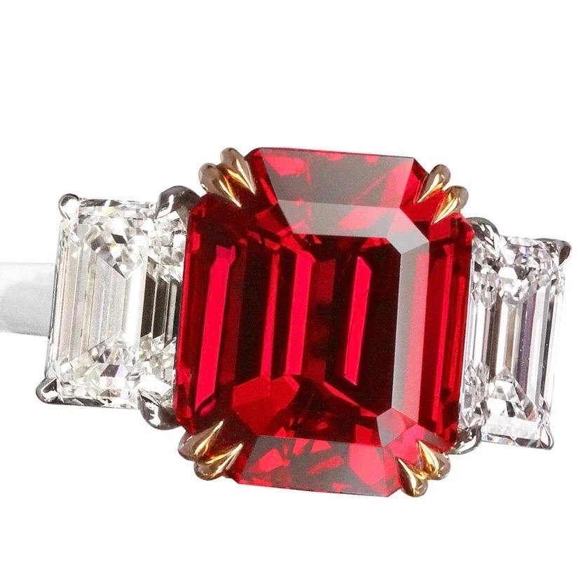 Emilio Jewelry Certified 8.00 Carat No Heat Emerald Cut Ruby Ring 6 Emilio Jewelry Certified 8.00 Carat No Heat Emerald Cut Ruby Ring – Image 4