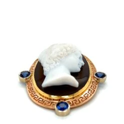 Antique Cameo Of A Woman Pin 18k Yellow, White And Rose Gold 2.5ct Of Sapphires -Mode Bijouterie Magasin mobilejpegupload 7CA6DD4162F74C08B7977D0CA376EDC1 master
