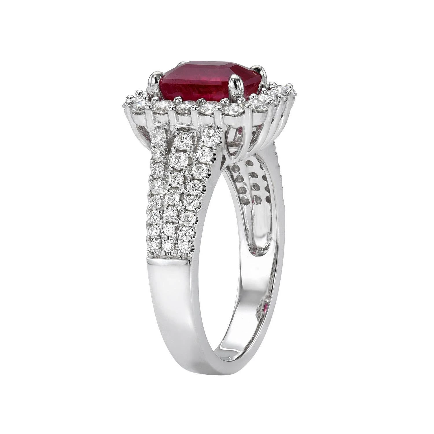 Ruby Ring 2.05 Carat Emerald Cut 4 Ruby Ring 2.05 Carat Emerald Cut – Image 2