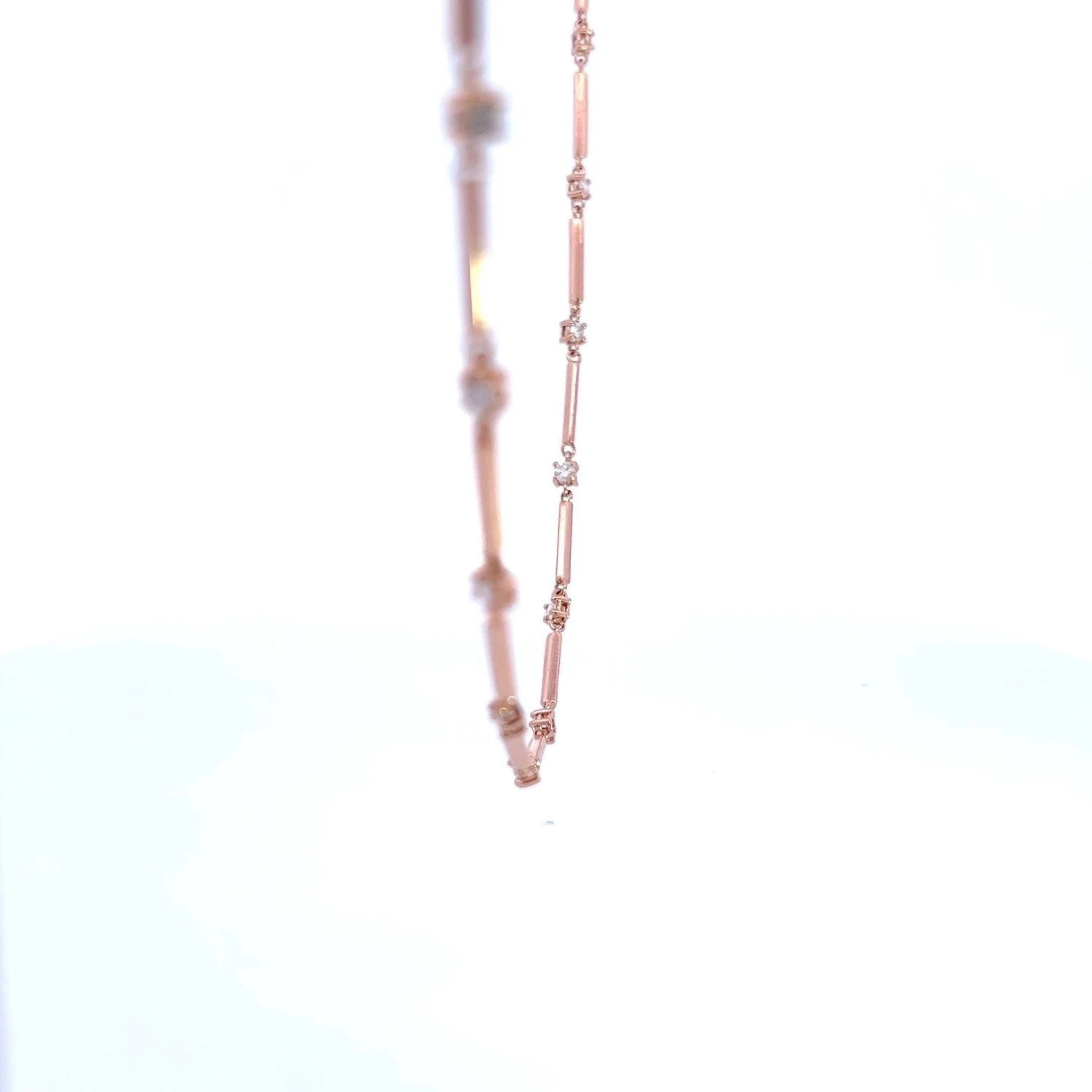 Unknown 14k Rose Gold Diamonds Necklace With 2.01 Natural Diamonds In A Gold-Bar Chain 10 Unknown 14k Rose Gold Diamonds Necklace With 2.01 Natural Diamonds In A Gold-Bar Chain – Image 8