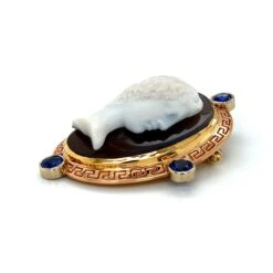 Antique Cameo Of A Woman Pin 18k Yellow, White And Rose Gold 2.5ct Of Sapphires -Mode Bijouterie Magasin mobilejpegupload BFAB5075645F4562AE080FF3C1D5B441 master