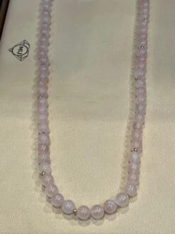 Unknown Grade A+ Rose Quartz Crystal Bead Necklace 8.5 Mm, With 14 K Gold Beads, Genuine 16 Unknown Grade A+ Rose Quartz Crystal Bead Necklace 8.5 Mm, With 14 K Gold Beads, Genuine -Mode Bijouterie Magasin mobilejpegupload DD49C4C532124204B8BB0493E47E9757 master