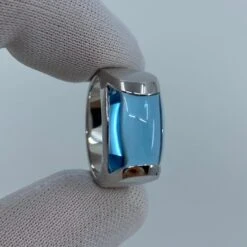 Vintage Bvlgari Bulgari Tronchetto 18 Karat White Gold Blue Topaz Ring With Box -Mode Bijouterie Magasin mobilejpegupload E74850CD27514A68886D5DAB4F5003F9 master