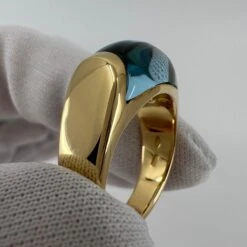 Vintage Bvlgari Tronchetto 18k Yellow Gold Blue Topaz Dome Ring With Box -Mode Bijouterie Magasin mobilejpegupload F1745E9273B941B1ABD01DD5607D7188 master
