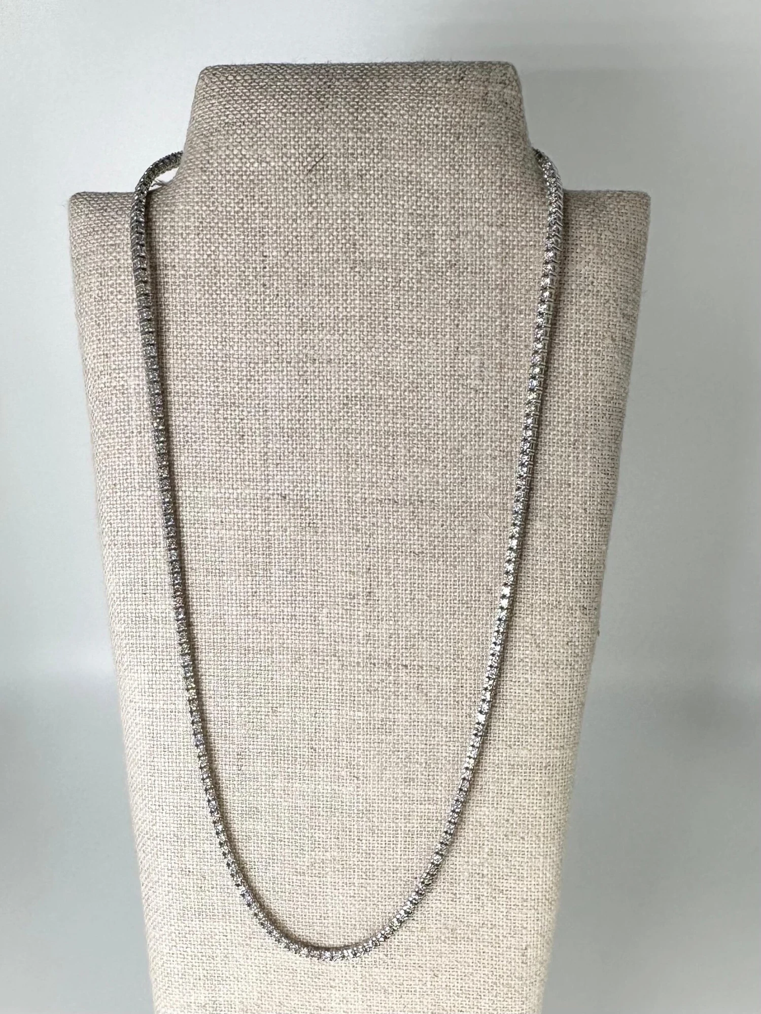 Unknown Diamond Tennis Necklace 14kt White Gold 3.51ct 16 Inches Long Necklace Chocker 4 Unknown Diamond Tennis Necklace 14kt White Gold 3.51ct 16 Inches Long Necklace Chocker – Image 2