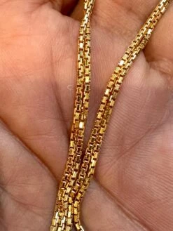 Unknown Vintage 14 Karat Yellow Gold 7.3 Gm, Box Chain Necklace, Wide -Mode Bijouterie Magasin mobilejpegupload FE3B36653C714A1BABEA73DB87988919 master