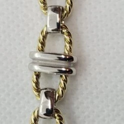 Platinum 18Karat Yellow Gold Handmade Anchor Link Bracelet -Mode Bijouterie Magasin platinum 18kt gold link satin finish master
