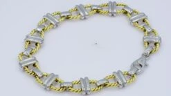 Platinum 18Karat Yellow Gold Handmade Anchor Link Bracelet -Mode Bijouterie Magasin platinum 18tk yellow old handmade links master