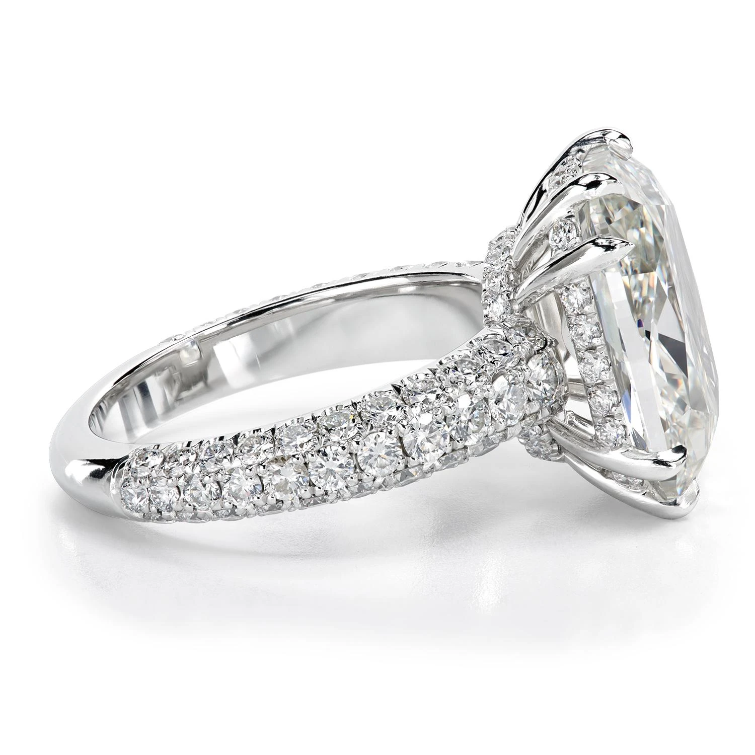 Leon Megé Platinum Engagement Ring With Cushion Diamond In Micro Pave Setting 5 Leon Megé Platinum Engagement Ring With Cushion Diamond In Micro Pave Setting – Image 3