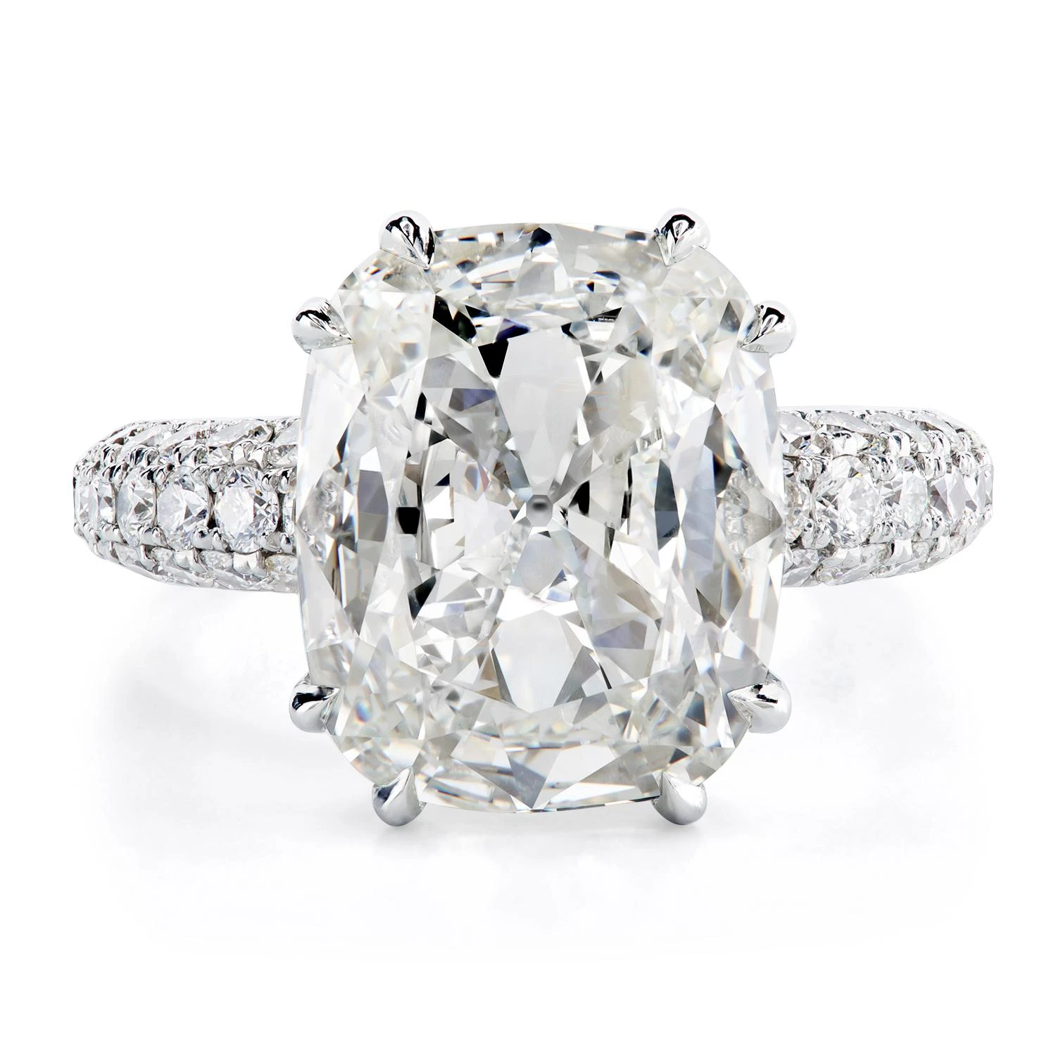 Leon Megé Platinum Engagement Ring With Cushion Diamond In Micro Pave Setting 4 Leon Megé Platinum Engagement Ring With Cushion Diamond In Micro Pave Setting – Image 2