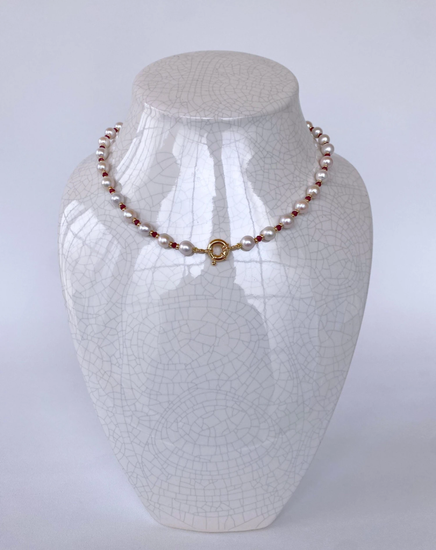 Marina J. Valentines Ruby, Pearl And Solid 14k Yellow Gold Necklace 8 Marina J. Valentines Ruby, Pearl And Solid 14k Yellow Gold Necklace – Image 6