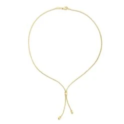 Alberto 14k Yellow Gold Structured Lariat Bead Necklace 10 Alberto 14k Yellow Gold Structured Lariat Bead Necklace -Mode Bijouterie Magasin rc12655 master