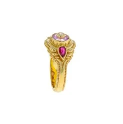 Kent Raible's Bespoke 18k Gold Pink Sapphire, Ruby And Diamond Cocktail Ring -Mode Bijouterie Magasin result 27 master 2 master