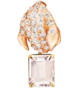 18 Karat Rose Gold Clip-On Earrings With 62 Diamonds And Morganites -Mode Bijouterie Magasin rgmorg3r master