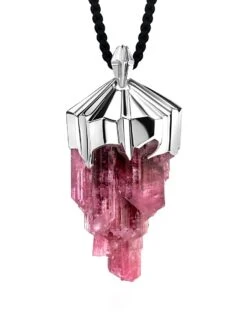 Large Rubellite Tourmaline Crysral Raw Silver Pendant 21 Large Rubellite Tourmaline Crysral Raw Silver Pendant -Mode Bijouterie Magasin rubellite crystal pink tourmaline silver pendant gabilo 1122 3 master