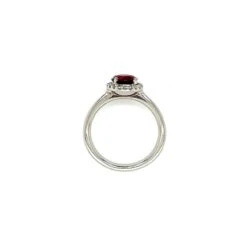 Unknown 1.05 Carat Round Brilliant Ruby And Diamond Ring In Platinum -Mode Bijouterie Magasin ruby halo 6 master