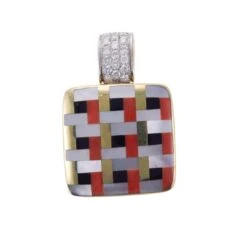 Asch Grossbardt Inlay Onyx MOP Coral Diamond Checkered Gold Pendant -Mode Bijouterie Magasin s l16001 94d27c2b be4b 4f13 ac76 7d7e959bbb9c master