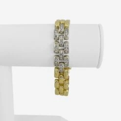 Unknown 18 Karat Yellow And White Gold Diamond Panther Link Bracelet -Mode Bijouterie Magasin s l1600 1 master 7