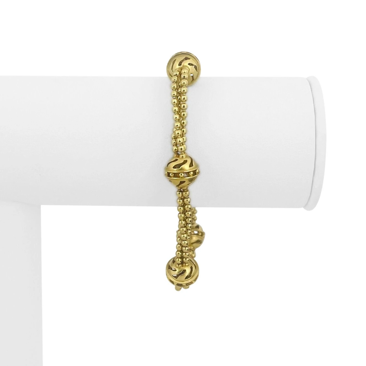 Paul Morelli 18 Karat Yellow Gold Fancy Beaded Ball Station Link Bracelet 4 Paul Morelli 18 Karat Yellow Gold Fancy Beaded Ball Station Link Bracelet – Image 2