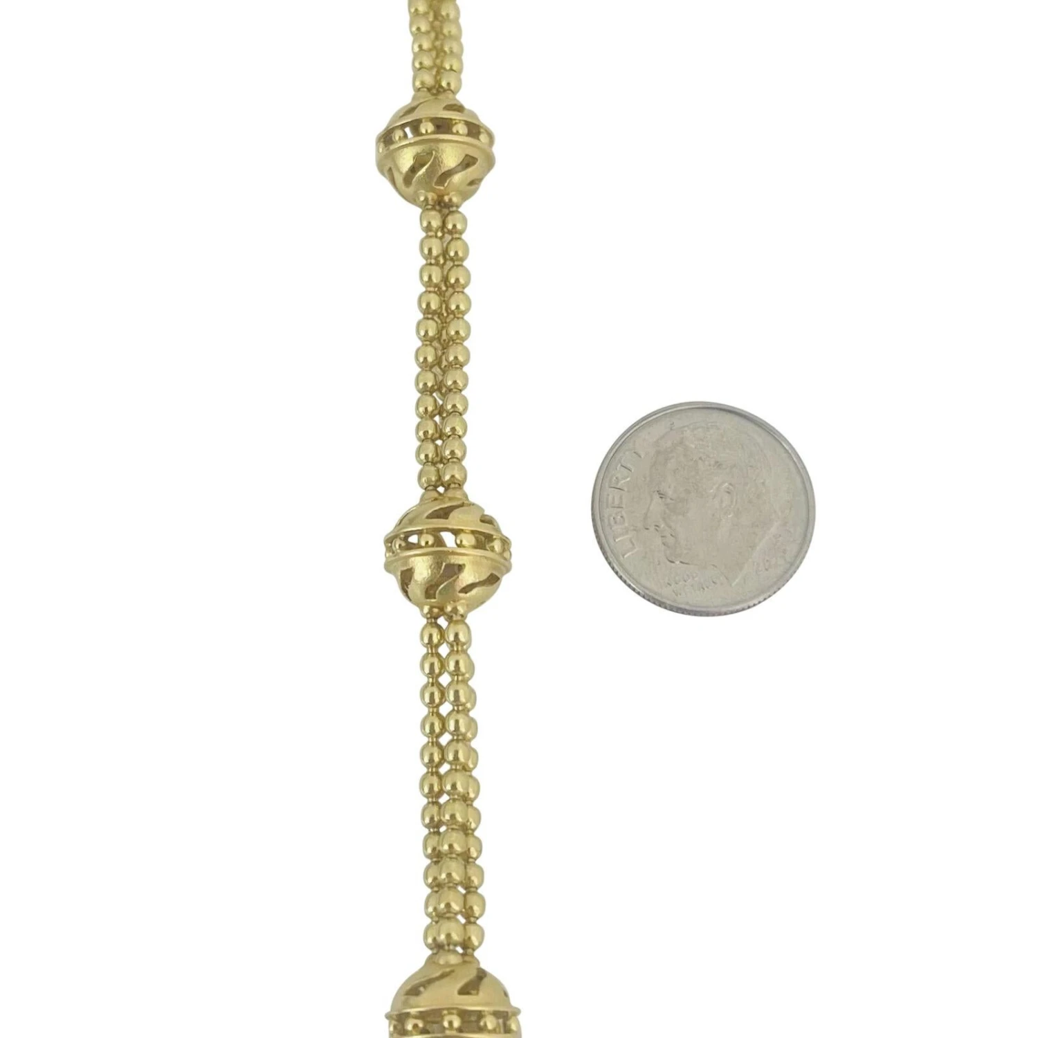 Paul Morelli 18 Karat Yellow Gold Fancy Beaded Ball Station Link Bracelet 6 Paul Morelli 18 Karat Yellow Gold Fancy Beaded Ball Station Link Bracelet – Image 4