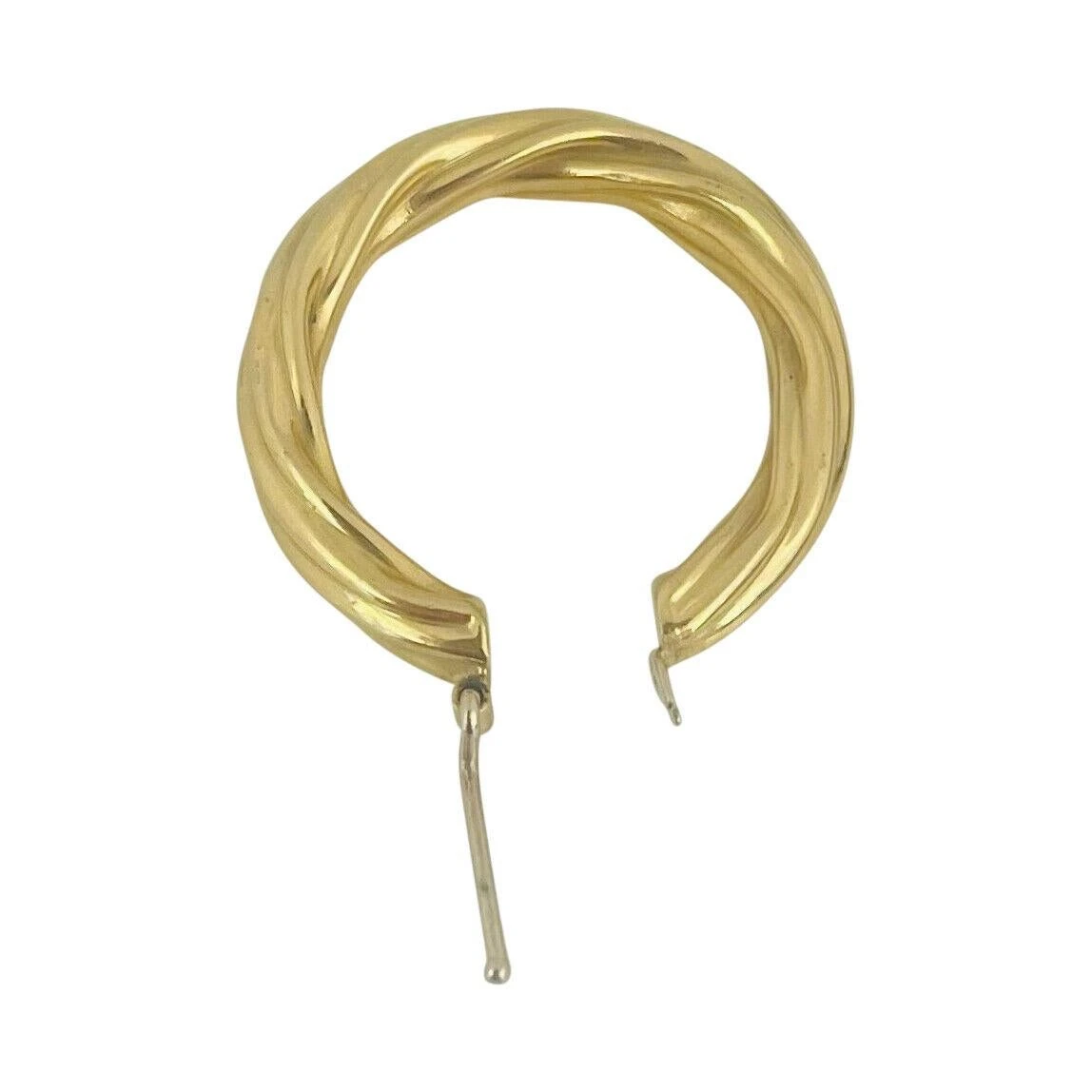 Unknown 18 Karat Yellow Gold Ladies Polished Twisted Hoop Earrings, Italy 6 Unknown 18 Karat Yellow Gold Ladies Polished Twisted Hoop Earrings, Italy – Image 4