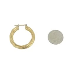 Unknown 18 Karat Yellow Gold Ladies Polished Twisted Hoop Earrings, Italy 12 Unknown 18 Karat Yellow Gold Ladies Polished Twisted Hoop Earrings, Italy -Mode Bijouterie Magasin s l1600 4 master