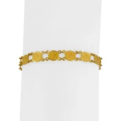 Unknown 22 Karat Yellow Gold Ladies Small Coin Link Bracelet 18 Unknown 22 Karat Yellow Gold Ladies Small Coin Link Bracelet -Mode Bijouterie Magasin s l1600 6 master 8