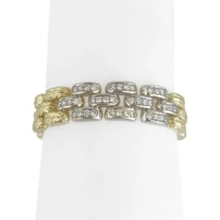 Unknown 18 Karat Yellow And White Gold Diamond Panther Link Bracelet -Mode Bijouterie Magasin s l1600 7 master 3