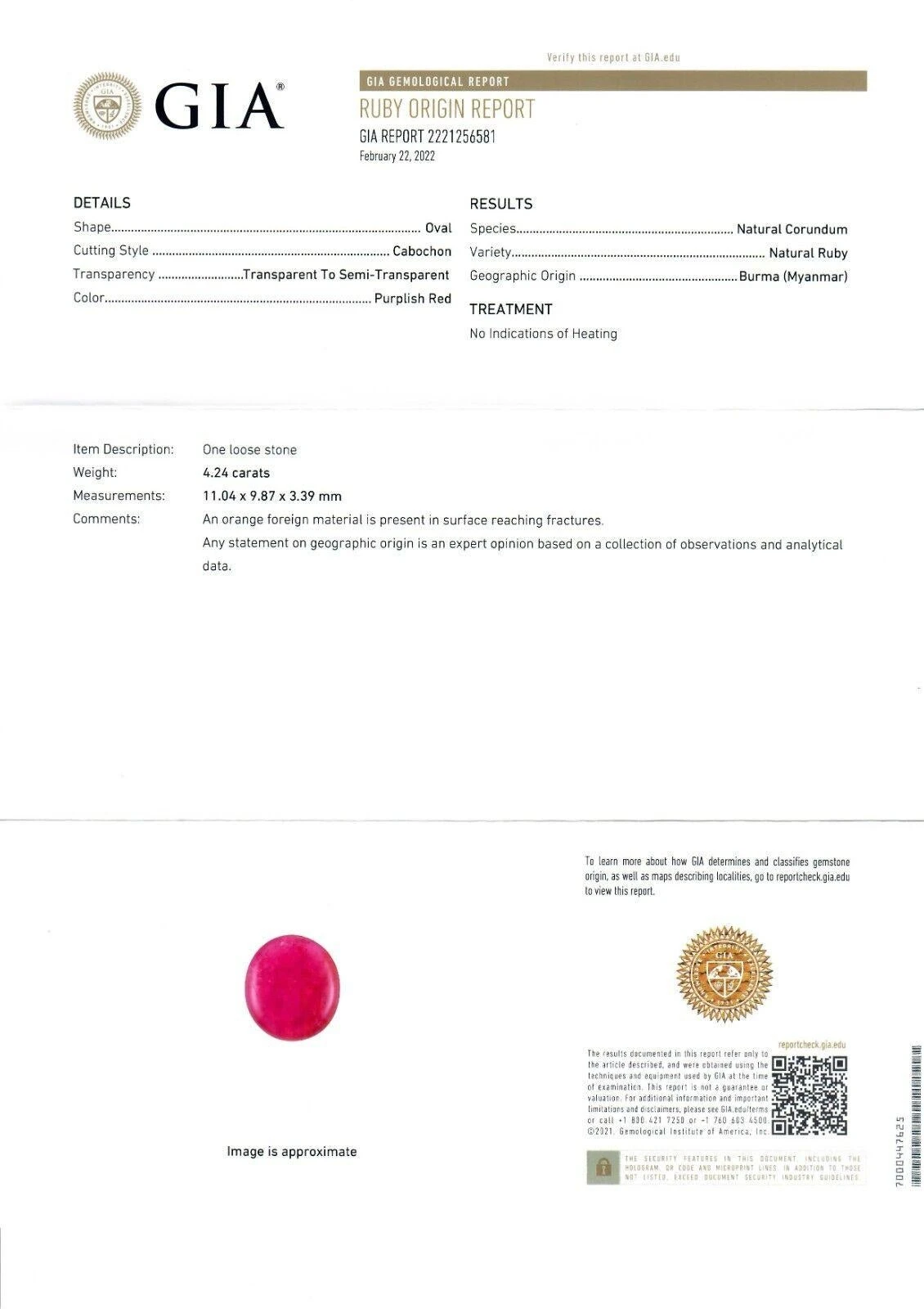 New 14k Gold 4.66ctw Gia No Heat Oval Cabochon Burma Ruby & Diamond Halo Ring 13 New 14k Gold 4.66ctw Gia No Heat Oval Cabochon Burma Ruby & Diamond Halo Ring – Image 11