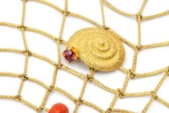 "Costis" SeaLife Net Necklace, 100% Hand Crafted, Exclusive Work Of Wearable Art -Mode Bijouterie Magasin sea life net necklace detail snail master