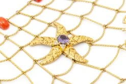 "Costis" SeaLife Net Necklace, 100% Hand Crafted, Exclusive Work Of Wearable Art -Mode Bijouterie Magasin sea life net necklace detail starfish2 master