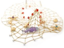 "Costis" SeaLife Net Necklace, 100% Hand Crafted, Exclusive Work Of Wearable Art -Mode Bijouterie Magasin sealife net necklace art master