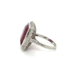 Unknown 14.31 Cushion Rubellite Tourmaline And Diamond Platinum Ring Estate Fine Jewelry 10 Unknown 14.31 Cushion Rubellite Tourmaline And Diamond Platinum Ring Estate Fine Jewelry -Mode Bijouterie Magasin tp3 master