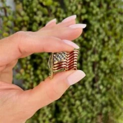 Unknown Vintage Diamond And Sapphire Red Enamel Stars & Stripes American Flag Brooch Pin 8 Unknown Vintage Diamond And Sapphire Red Enamel Stars & Stripes American Flag Brooch Pin -Mode Bijouterie Magasin tp8 master 5