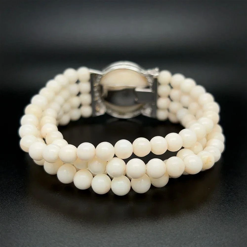 Multi Strand Coral And Diamond Gold Vintage ARMANDO DE FALCO Bracelet 8 Multi Strand Coral And Diamond Gold Vintage ARMANDO DE FALCO Bracelet – Image 6