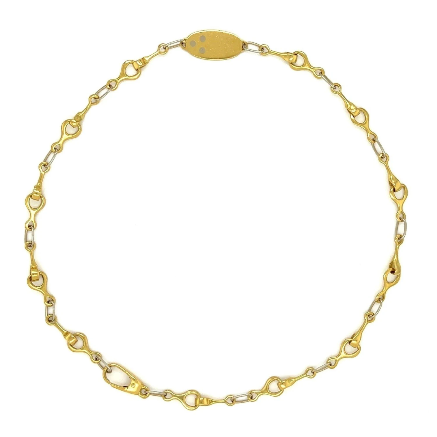 Unknown Vintage Horse Bit Link Gold Watch Chain Necklace 6 Unknown Vintage Horse Bit Link Gold Watch Chain Necklace – Image 4