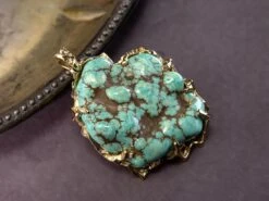 Turquoise Gold Necklace Large Blue Lagoon Valentine's Day Gift 39 Turquoise Gold Necklace Large Blue Lagoon Valentine's Day Gift -Mode Bijouterie Magasin turquoise gold prndant gabilo 0919 11 master